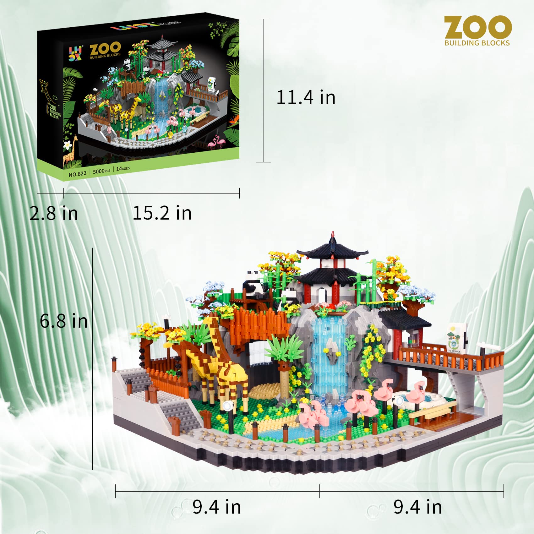 SZRUIZITEC 5000PCS Micro mini Blocks City Zoo Animals Building